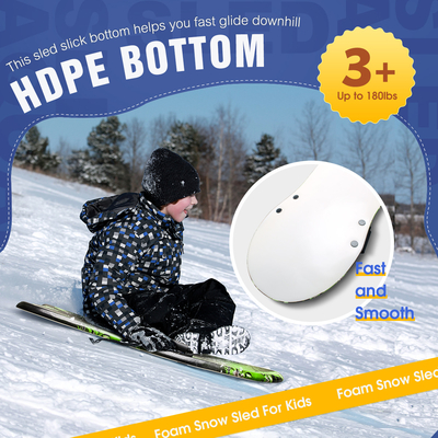 スノー sled ハンドルとカスタムカラー 持ち運びが簡単 HDPE底 36インチ PE泡芯