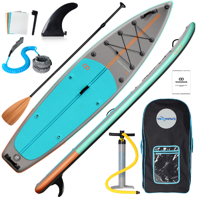 11'6&quot;x31'5&quot;x6&quot; 湖川のための膨らませられるスタンドアップペッドルボード 超安定したデザイン
