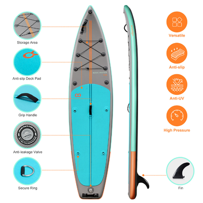 11'6&quot;x31'5&quot;x6&quot; 湖川のための膨らませられるスタンドアップペッドルボード 超安定したデザイン
