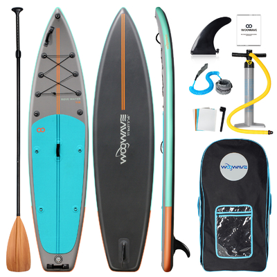 11'6&quot;x31'5&quot;x6&quot; 湖川のための膨らませられるスタンドアップペッドルボード 超安定したデザイン