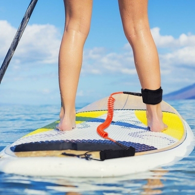10FT ウーウォーブ カスタマイズ SUP 足首リード サーフ 脚ロープ 緑 ストレート コード 黄色