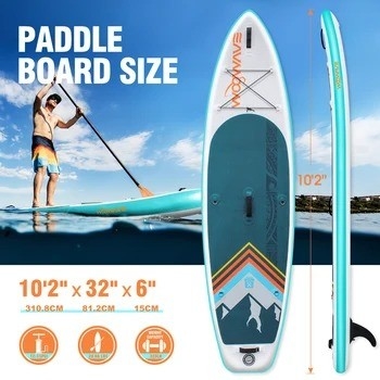 10'2'' 湖川のためのWoowaveエンドボディボード サーフリードとポンプアクセサリーが含まれています