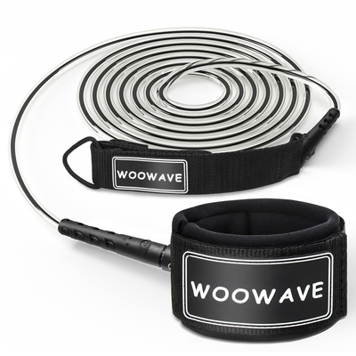 WOOWAVE カスタム ロゴ/カラー 強い柔軟性 スウィーブルと足首マッチ サーフリードロープ ピンク