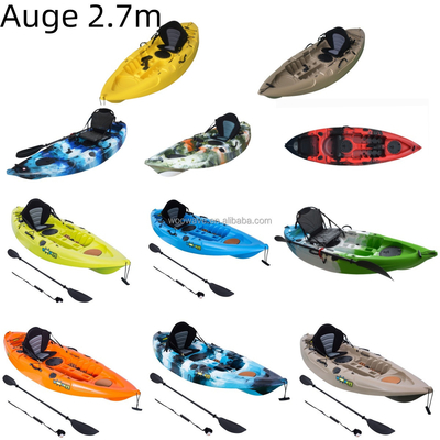 グレー 2.7m HDPE プラスチック 釣り カヤック ツアー ローイング 90文字以内