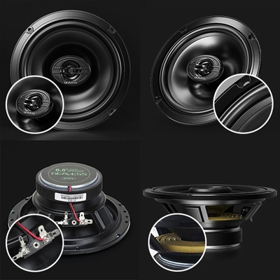セット 2 フルレンジ同軸性車音箱 6.5 インチサブウーファーと1500Hzツイッター