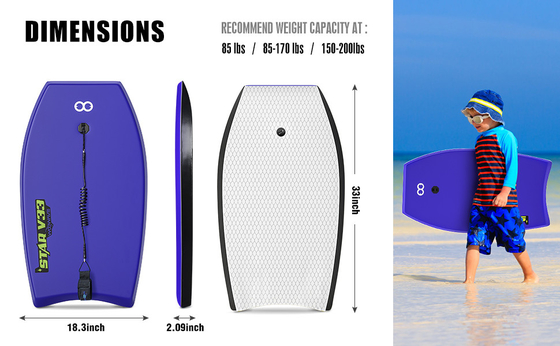 ボード 体重 1.17lbs ウォーウェイ 33インチ カスタムデザイン HDPE ショートボード ボディボード ライダー向け